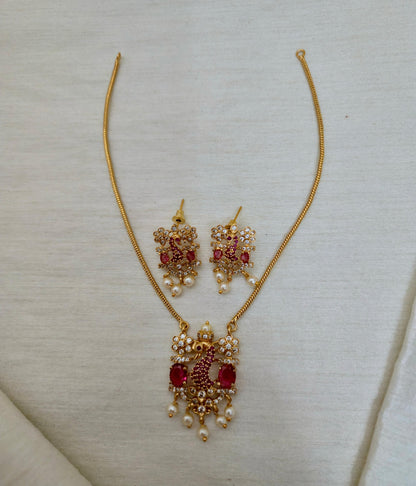 Peacock Motif Pendant Set - Image 4