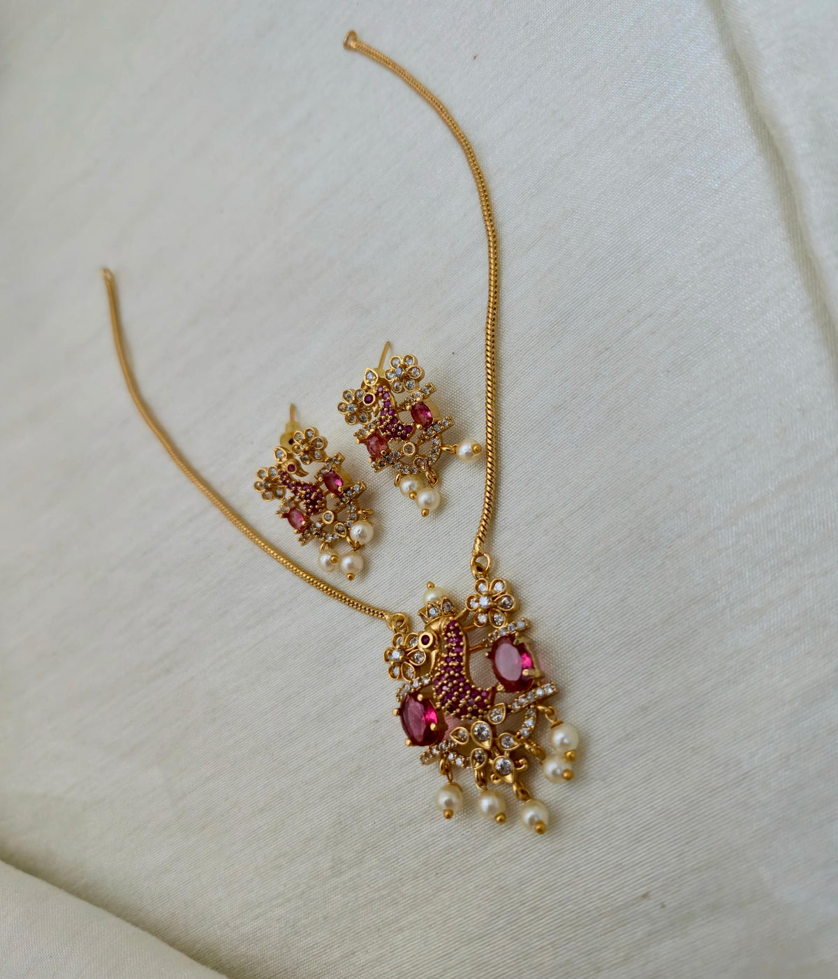 Peacock Motif Pendant Set - Image 3