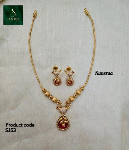 Leafy Peacock Pendant Set - Image 8
