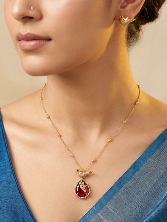 Bird Motif Pendant Set - Image 1