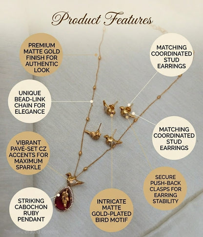 Bird Motif Pendant Set - Image 6