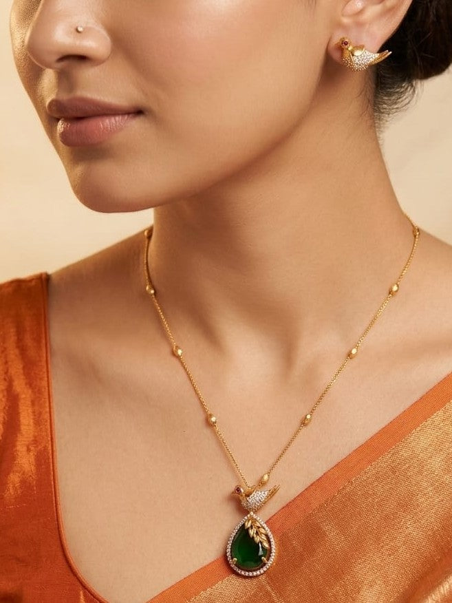 Bird Motif Pendant Set - Image 1