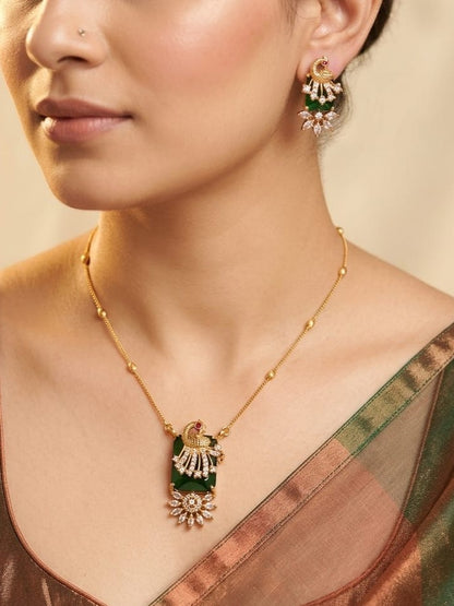 Rectangle Peacock Pendant Set - Image 1