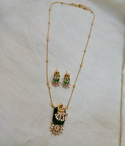 Rectangle Peacock Pendant Set - Image 3