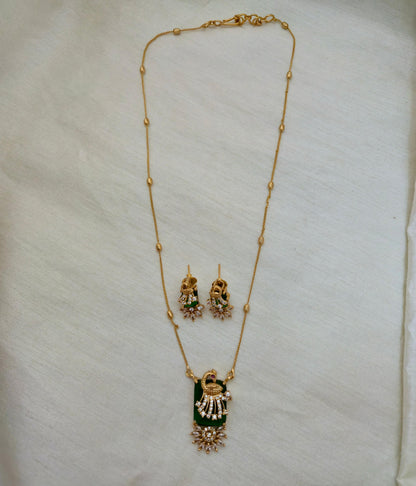 Rectangle Peacock Pendant Set - Image 4