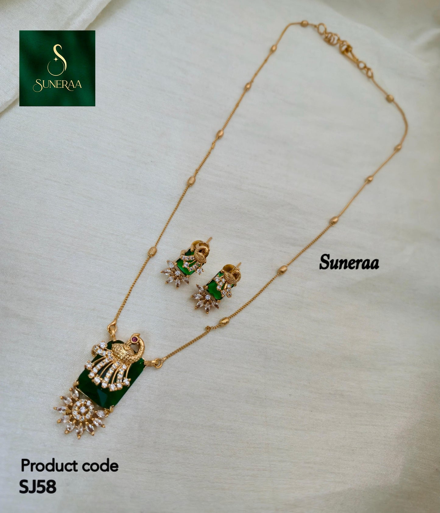 Rectangle Peacock Pendant Set - Image 8