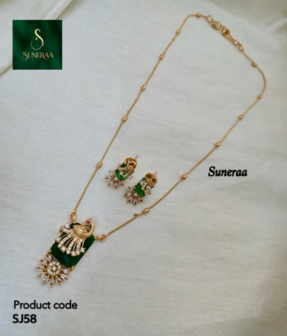 Rectangle Peacock Pendant Set - Image 8