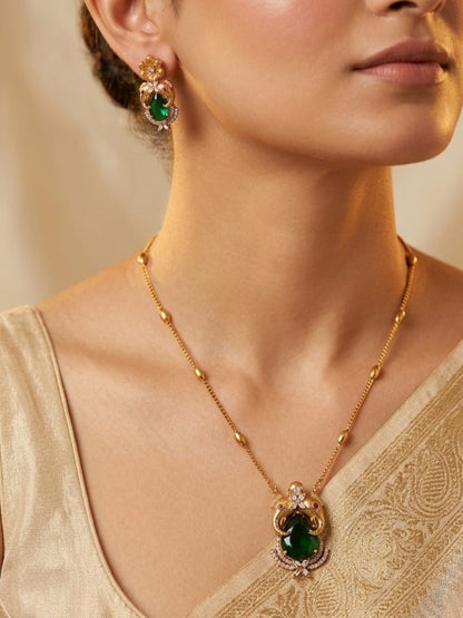 Floral Pear-Drop Pendant Set - Image 1