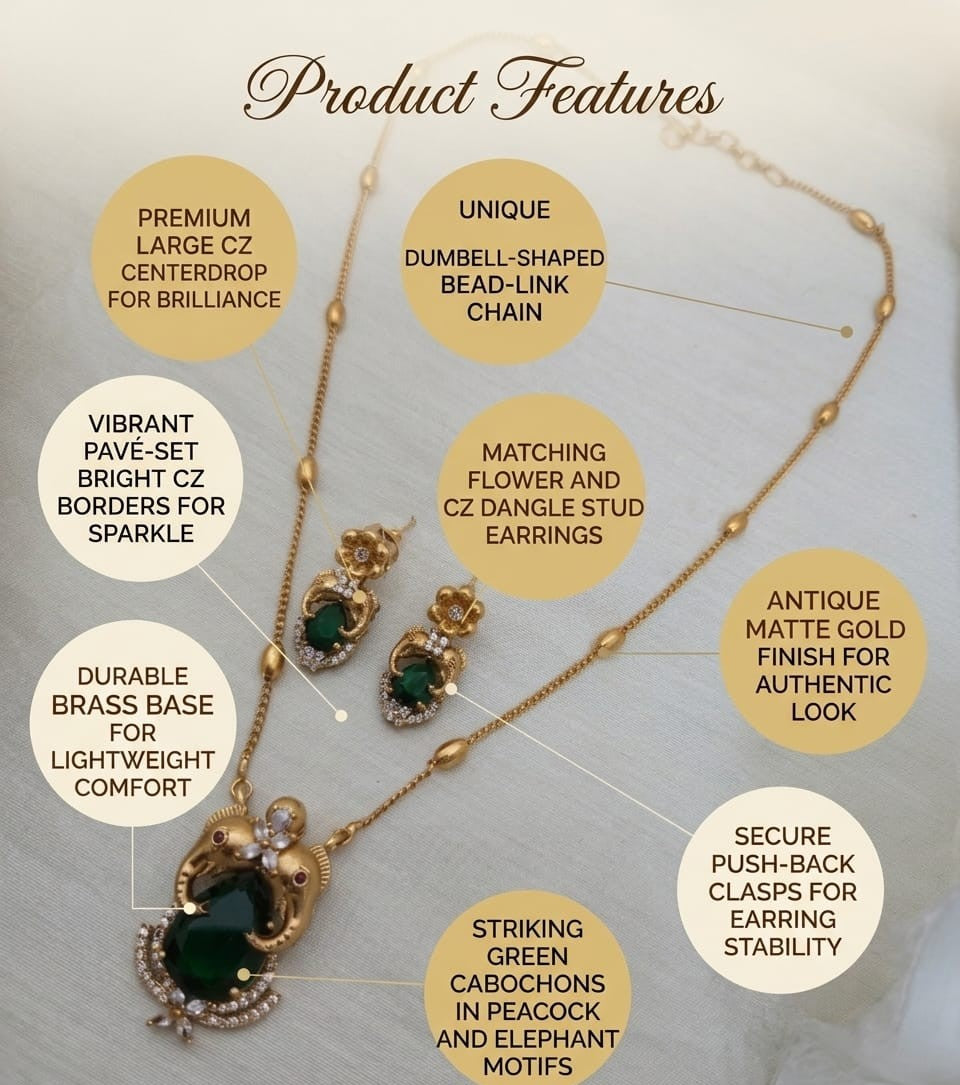 Floral Pear-Drop Pendant Set - Image 6
