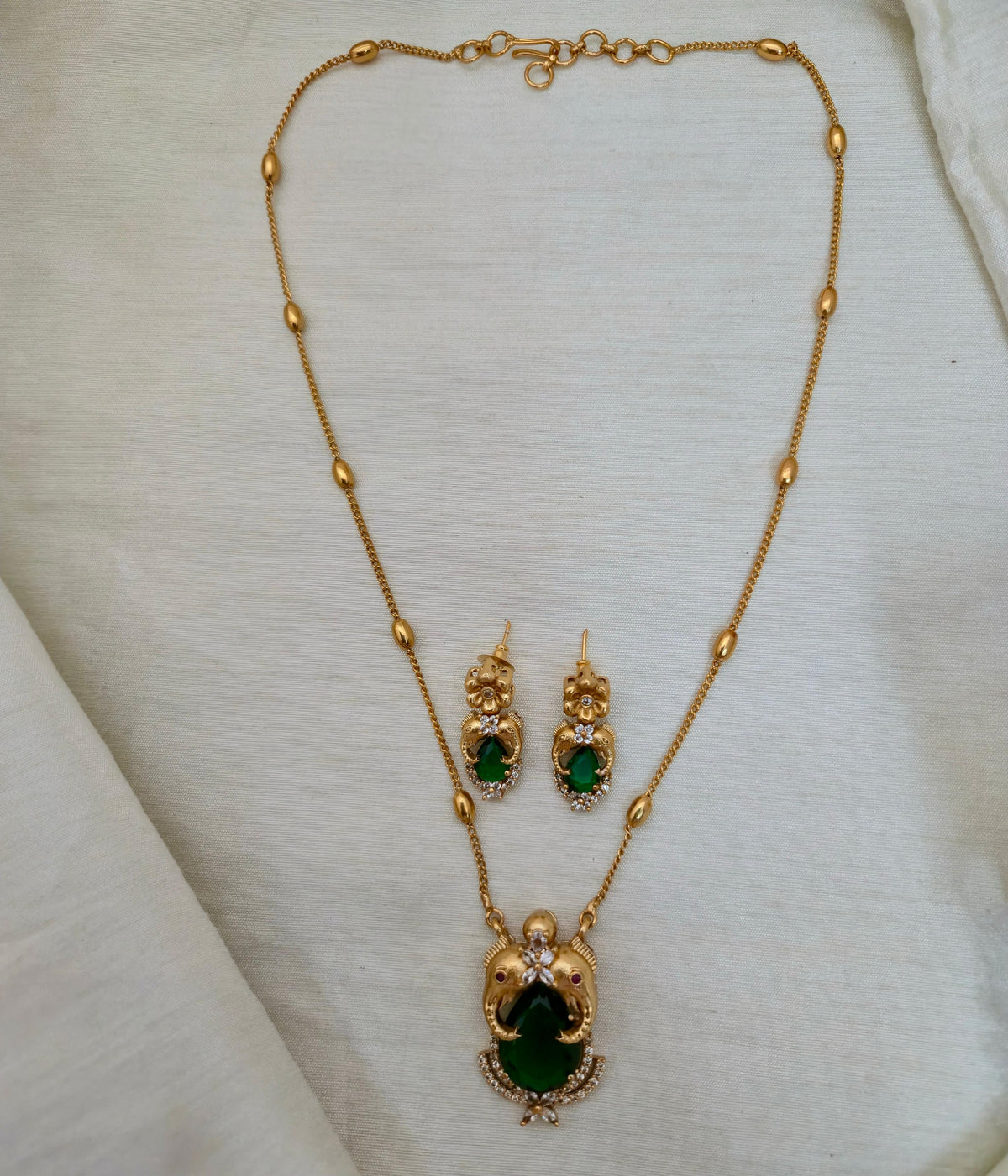 Floral Pear-Drop Pendant Set - Image 4