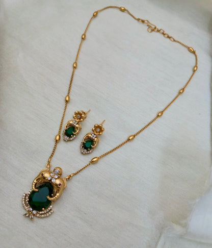 Floral Pear-Drop Pendant Set - Image 3
