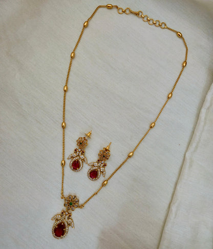 Pear Drop Peacock Pendant Set - Image 4