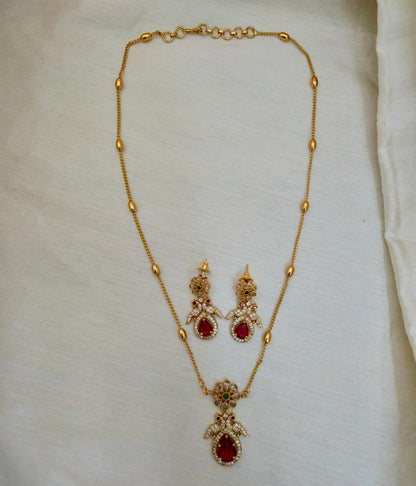 Pear Drop Peacock Pendant Set - Image 2