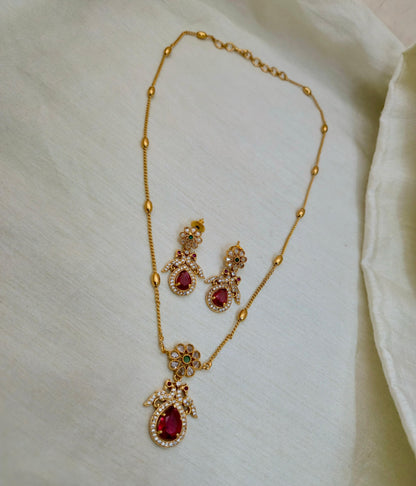 Pear Drop Peacock Pendant Set - Image 3
