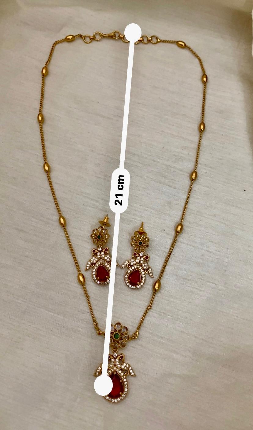 Pear Drop Peacock Pendant Set - Image 7