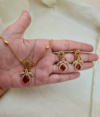 Pear Drop Peacock Pendant Set - Image 5