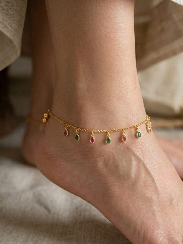 NAVYA GEM DROP ANKLET - image 1