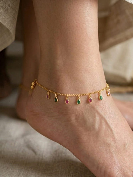 NAVYA GEM DROP ANKLET - image 1