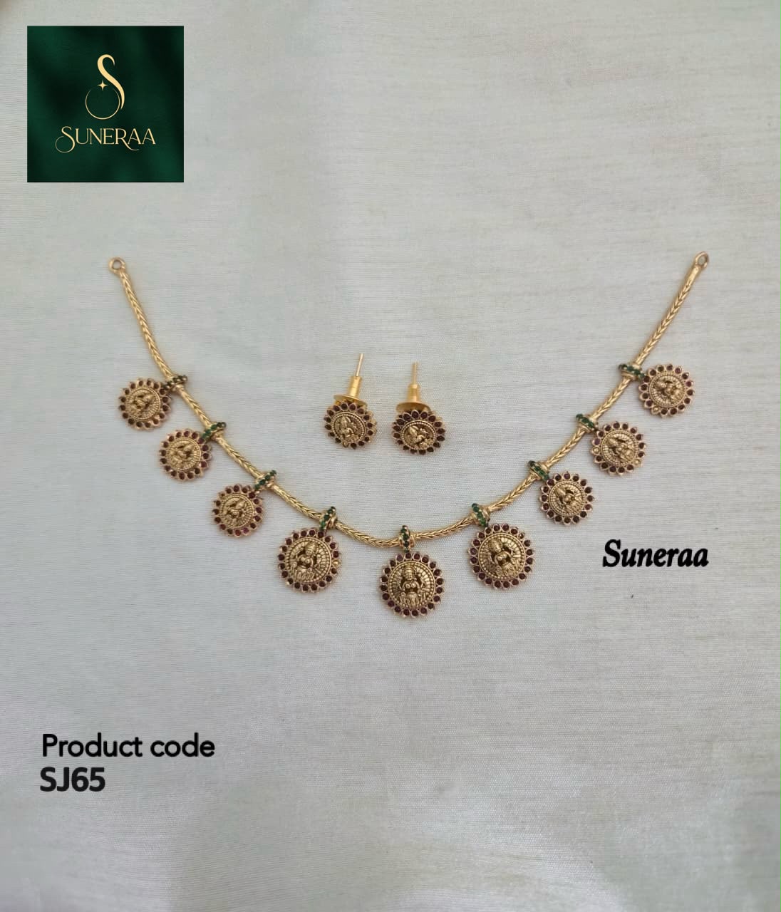 VAIDEHI LAKSHMI COIN NECKLACE SET - image 7