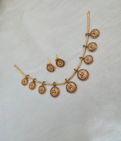 VAIDEHI LAKSHMI COIN NECKLACE SET - image 4