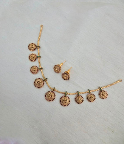 VAIDEHI LAKSHMI COIN NECKLACE SET - image 2