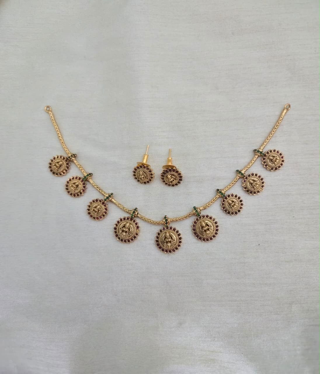 VAIDEHI LAKSHMI COIN NECKLACE SET - image 3