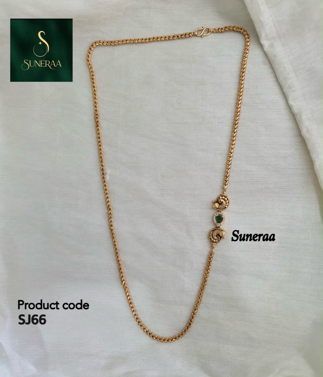 Anvika Emerald Peacock Chain - image 7
