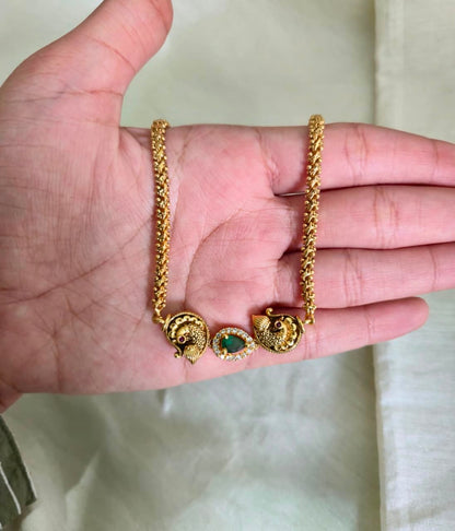 Anvika Emerald Peacock Chain - image 5