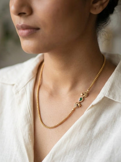 Anvika Emerald Peacock Chain - image 1